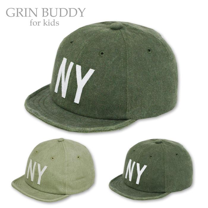 帽子 キッズ 子供 キャップ GRIN BUDDY グリンバディー 9427 NYワッペンキャップ 54cm 男の子 女の子 日よけ | GRIN BUDDY
