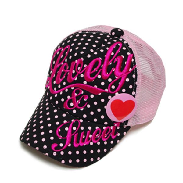 【訳あり】 帽子 キッズ 女の子 メッシュキャップ Dot Lovely & Sweet 54cm 水玉柄 キャップ 缶バッジ付き 子供用 小学生 幼稚園 保育園 日よけ かわいい | ブランド登録なし | 03