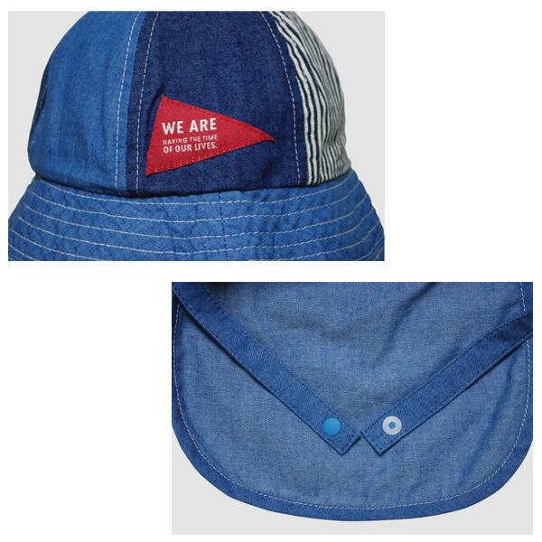 帽子 ベビー 子供 男の子 女の子 Ampersand アンパサンド(L242030)首の日よけ付き デニムメトロハット 46 48cm あご紐付き UVカット 日除け 春夏 | Ampersand（子ども服） | 07