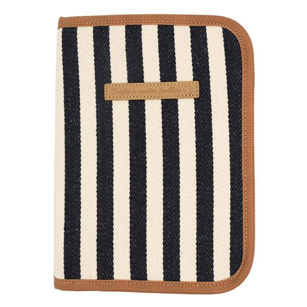 母子手帳ケース マルチケース 見開き ファスナー ストライプ (809663