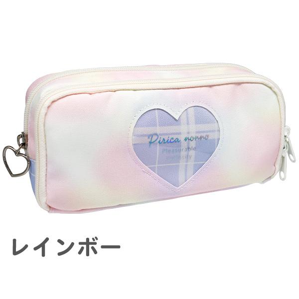 ペンケース ペンポーチ 女の子 ハート チェック (HBE-432) 筆箱 大容量