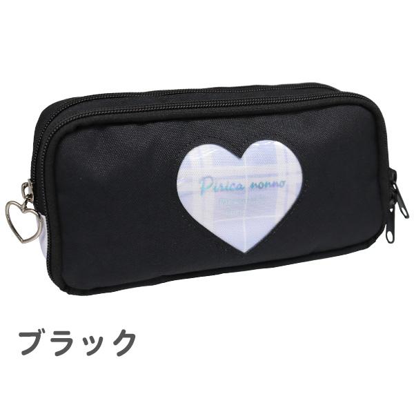 ペンケース ペンポーチ 女の子 ハート チェック (HBE-432) 筆箱 大容量 