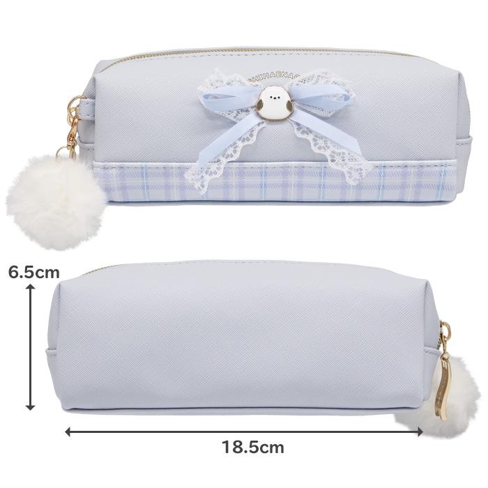 ペンケース 筆箱 女の子 小学生 シマエナガ リボン ポンポン付き