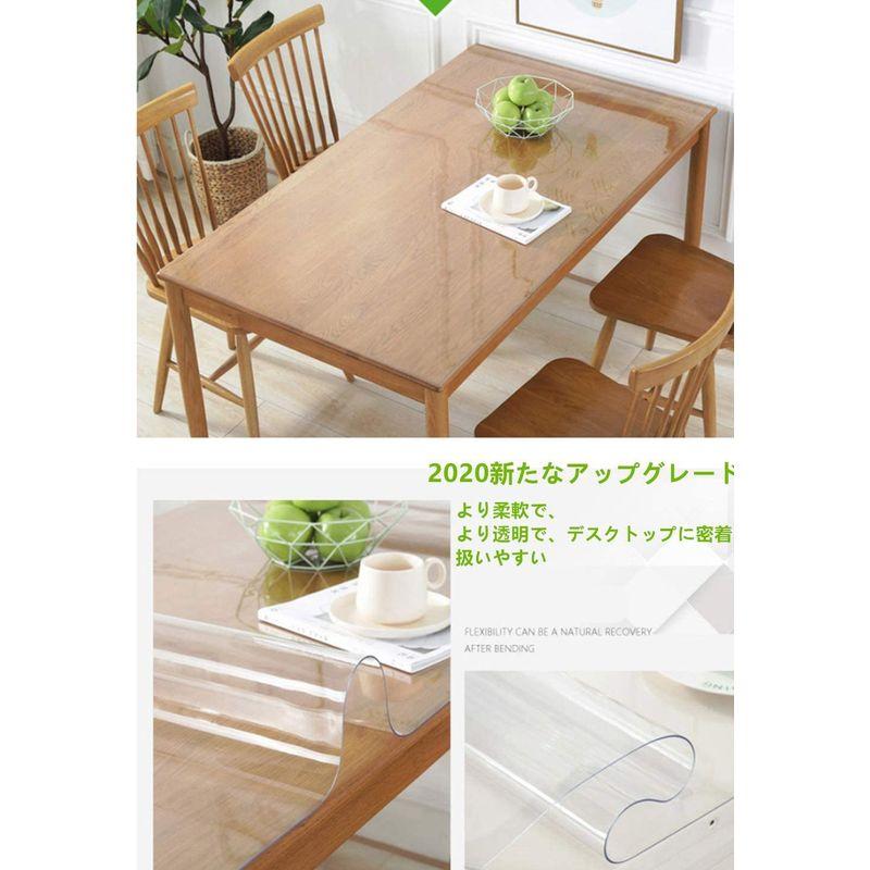 超安い テーブルクロス JINCHEN テーブル マット 透明 ビニールマット 耐熱マット カスタマイズ可能(透明1.0*90*180)