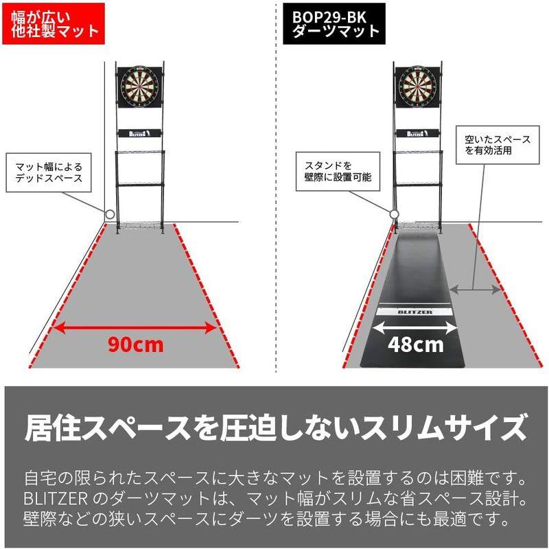 ダーツマット BLITZER(ブリッツァー) ダーツマットハードダーツ、ソフトダーツのスローライン表示付き スリムサイズ カット可能 床保護 裏面滑り止め｜friendlyfactory｜06