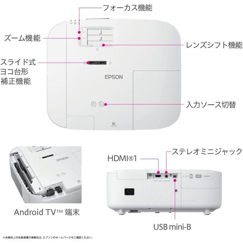 ホームプロジェクター　エプソン　ドリーミオ　4KE　EH-TW6250　2800lm