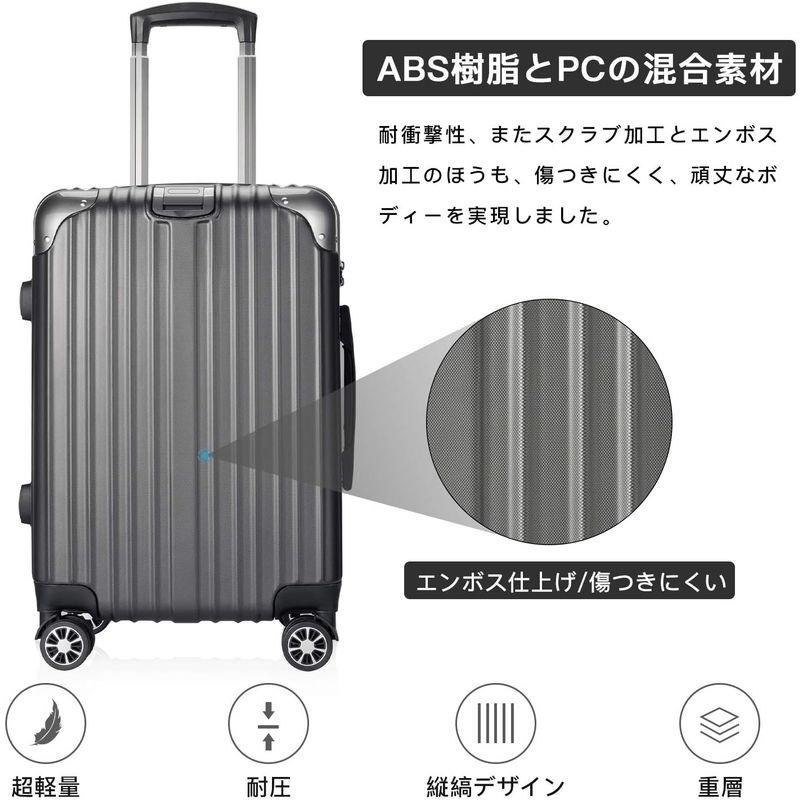 VARNIC スーツケース キャリーバッグ キャリーケース 機内持込 超軽量 大型 静音 ダブルキャスター 耐衝撃 360度回転 TSAロー スーツケース キャリーバッグ キャリーケース 機内持込 超軽量 大型 静音 ダブルキャスター 耐衝撃 360度回転