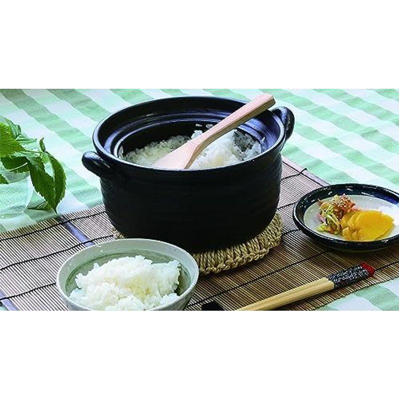 萬古焼 IH用・直火対応 ごはん鍋 黒 ih土鍋 黒釉メタル マルチご飯炊釜 日本製 (２合)｜friendlyfactory｜06