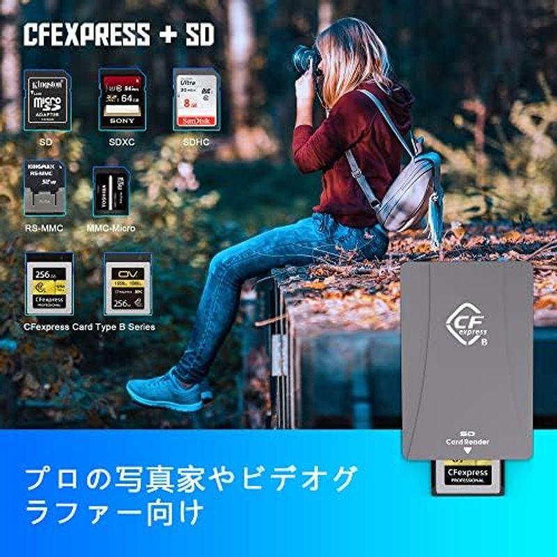 半額商品 Cfexpress TypeB カードリーダー USB 3.2 Gen 2 10Gpbs CFexpressタイプBカード/SDメモリーカー