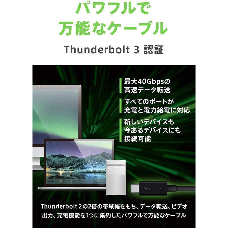 USBケーブル ブラック ケーブル Belkin Thunderbolt 3ケーブル 高速 40Gbps 100W出力 5K /ウルトラHD対応 2m F2CD085｜friendlymoon｜02