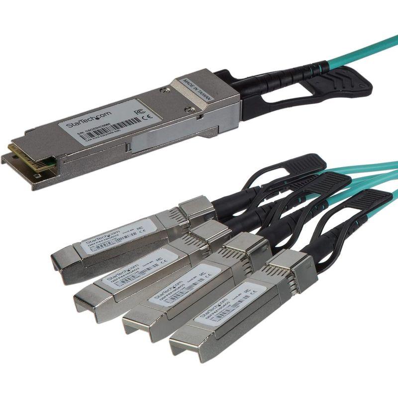 ネットワークカード 15mアクティブ光ケーブル StarTech.com AOCブレークアウトケーブル/Cisco製品QSFP-4X10G-AOC15M互換/アクティブ光ケーブル/｜friendlymoon｜03