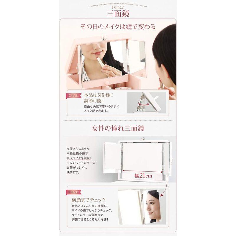 SEMI-TU ５色から選べる 三面鏡 メイクボックス コスメボックス メイクボックス 鏡付き メイクボ メイクボックス TU ５色から選べる 三面鏡 コスメボックス 鏡付き メイクボ 　SEMI
