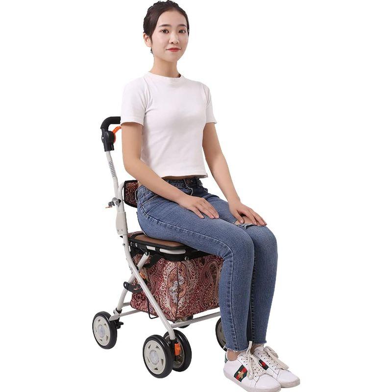 高齢者向けショッピングカート 高齢者用カー  折りたたむ (002E握り制動) Amazon | 高齢者向けショッピングカート 高齢者用カー シルバー