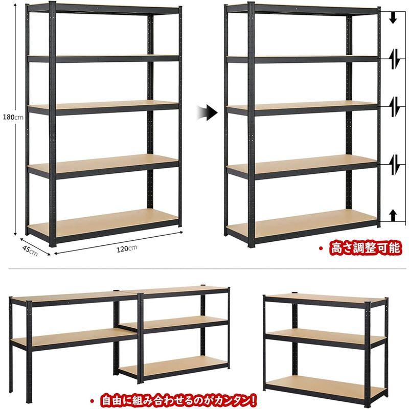 キッチン収納ラック Yaheetech キッチンラック スチールラック本体 幅120 オープンシェルフ メタルラック 5段 収納棚 高さ調節可 ステンレスラック｜friendlymoon｜10