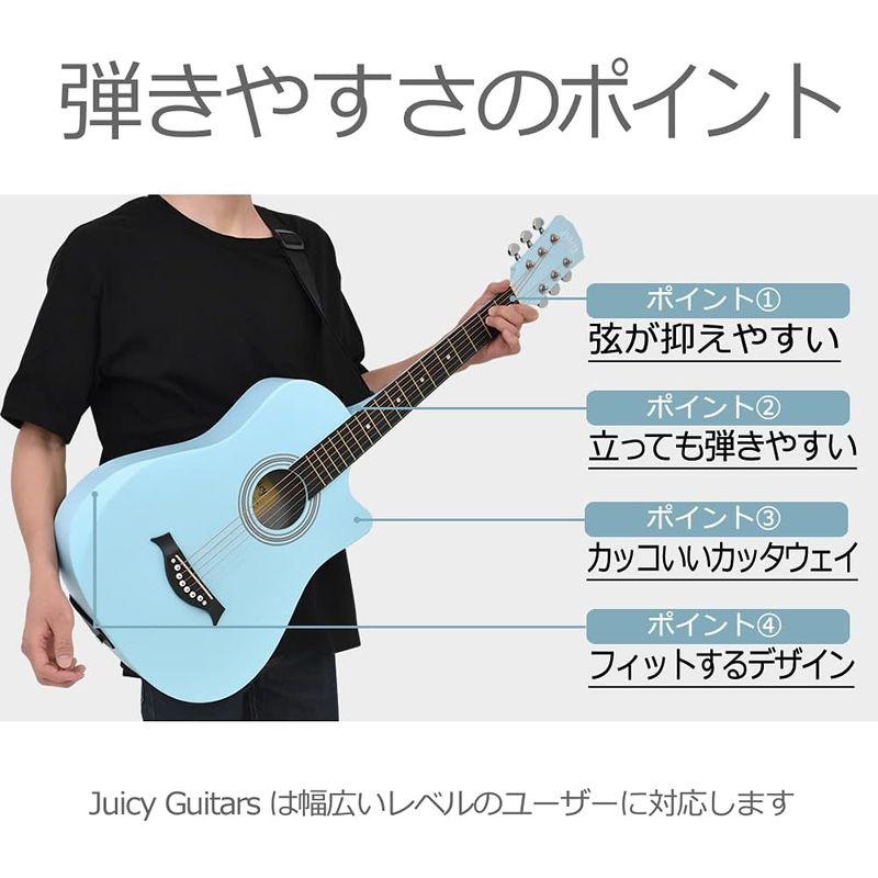 juicy guitars ジューシーギターズ アコースティックギター 初心者セット 合成樹脂製 JCG-01S/UBL (チューナー/カポ guitars ジューシーギターズ アコースティックギター 初心者セット 合成樹脂製 JCG 01S/UBL チューナー/カポ