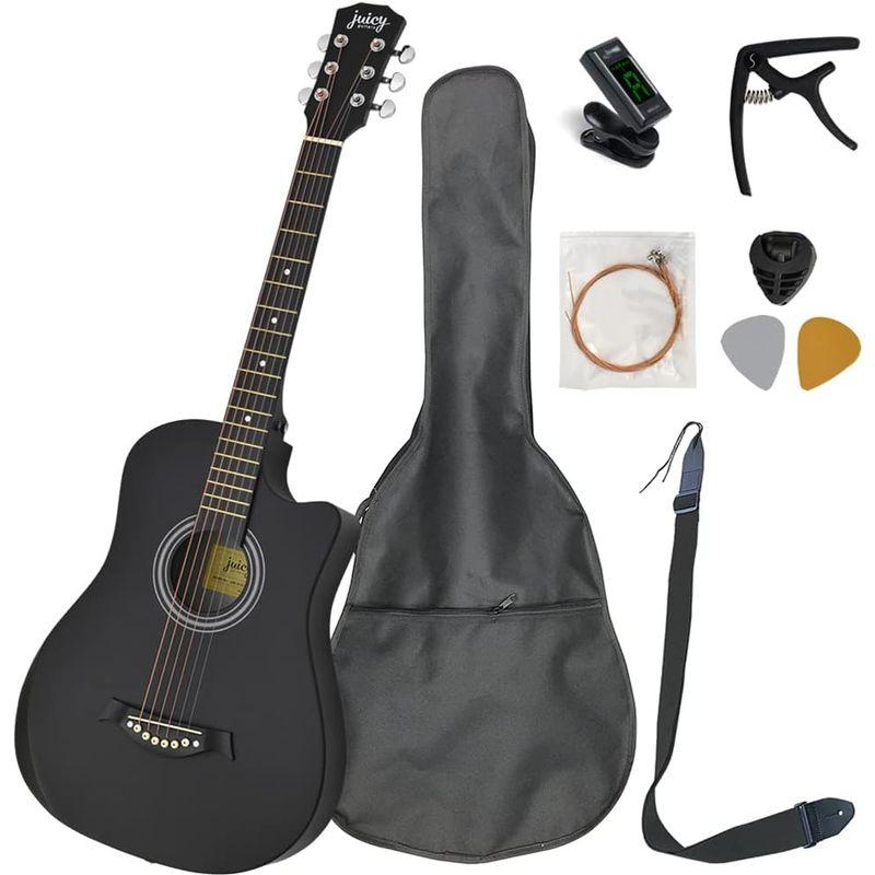 juicy guitars ジューシーギターズ アコースティックギター 初心者セット 合成樹脂製 JCG-01S/BK (チューナー/カポ/ guitars ジューシーギターズ アコースティックギター 初心者セット 合成樹脂製 JCG 01S/BK チューナー/カポ/