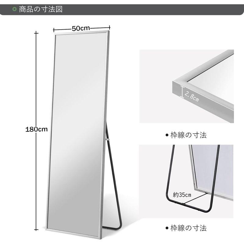 家具 ミルオ君の鏡工房 全身鏡 スタンドミラー 大型 姿見鏡 全身ミラー 壁掛け鏡 アルミ合金フレーム おしゃれ スタイリッシュ 飛散防止 180 全身鏡 スタンドミラー 大型 姿見鏡 全身ミラー 壁掛け鏡 アルミ合金フレーム おしゃれ スタイリッシュ 飛散防止 　ミルオ君の鏡工房