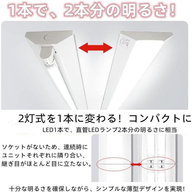 照明器具 ledベースライト 20W形 2灯式相当 逆富士型 63cm led器具一体形 薄型 小型 昼白色 高輝度 天井直付型 チラツキなし 逆富士｜friendlymoon｜03