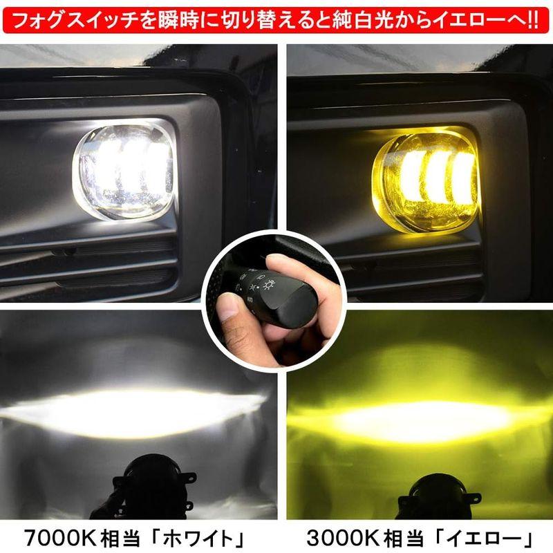 プリウス 30系 LED フォグランプ ホワイト イエロー 2色切替式 LED化 白 黄色 車汎用 車検対応｜friendlymoon｜06