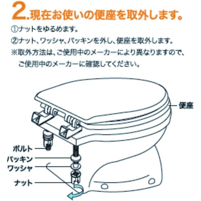 便座・便器 ホワイト 家庭用便器 カクダイ トイレ用 ぽかぽか 暖房便座 標準・大型 兼用 前丸タイプ エロンゲート 234-010-W｜friendlymoon｜08