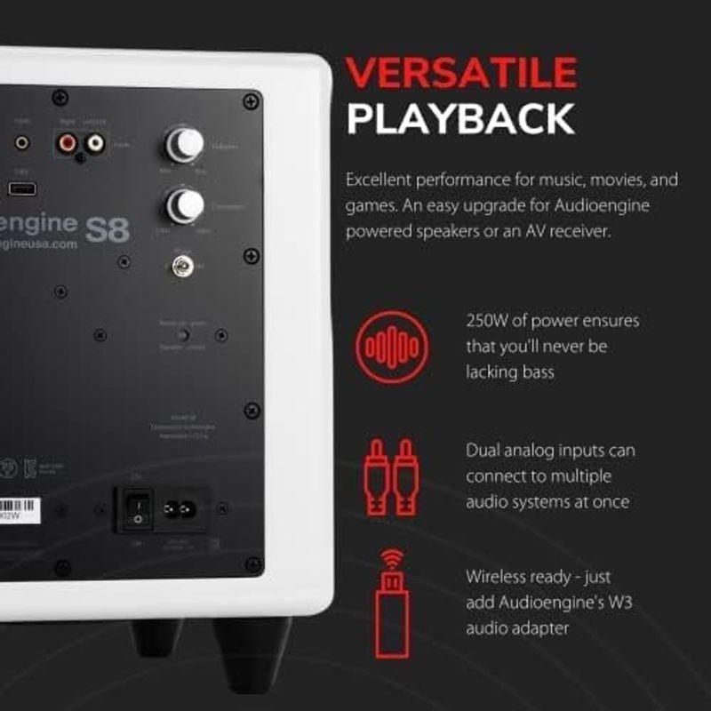 海外 国内正規品Audioengine オーディオエンジン S8 パワードサブウーファー (ホワイト)