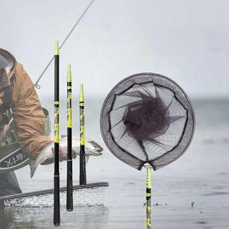 安心の海外正規品 AiO JAPAN 釣具 タモ網 4m ゴールドイエロー ランディングネット 伸縮 大型タイプ