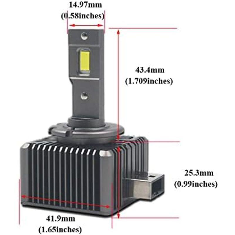 Eseastar D2S D2R LED ヘッドライトバルブ 爆光 純正交換用 LED化 D2S/D2R兼用 キャンセラー内蔵 加工無し 光｜friendlymoon｜05