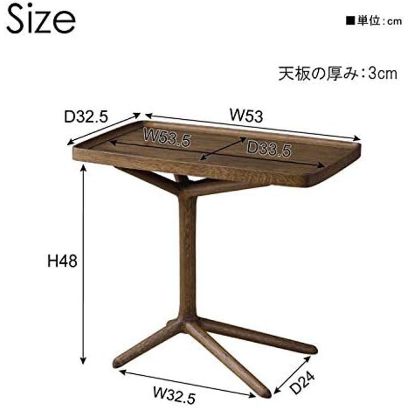 東谷 サイドテーブル ブラウン 幅54×奥行き33×高さ51/38.5cm 2WAY サイドテーブル GT-880BR
