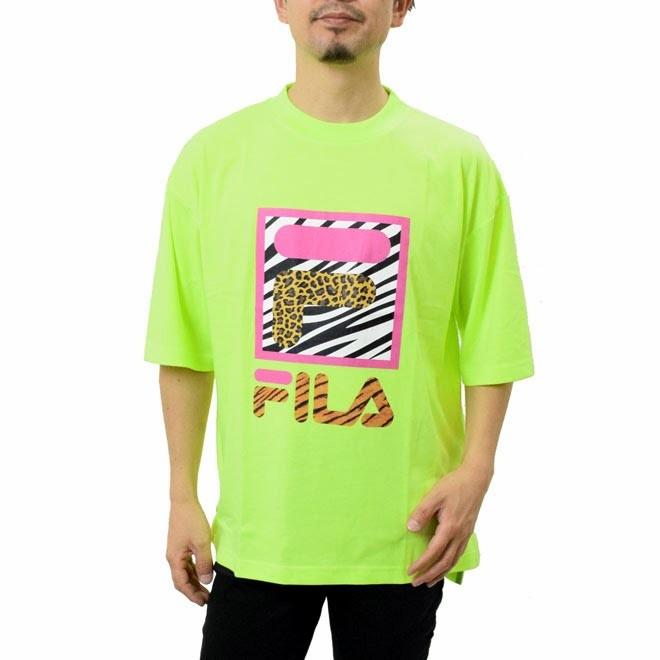 フィラ Tシャツ グラフィックプリント 半袖 Fila Fm94 レオパード ヒョウ柄 蛍光色 イエロー オレンジ ホワイト ブラック 90年代 Fil Fm94 Friends Yahoo店 通販 Yahoo ショッピング