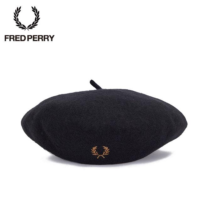 フレッドペリー ウール ベレー帽 FRED PERRY HW7646 BLACK 220 黒 ブラック ワンポイント シンプル レディース メンズ ユニセックス 帽子 Wool Beret