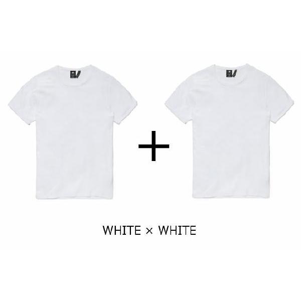 ジースター ロウ 2枚組 Tシャツ 半袖 ホワイト クルーネック G-STAR RAW D07205-124-110 メンズ スリムフィット  インナー｜friends-y｜02