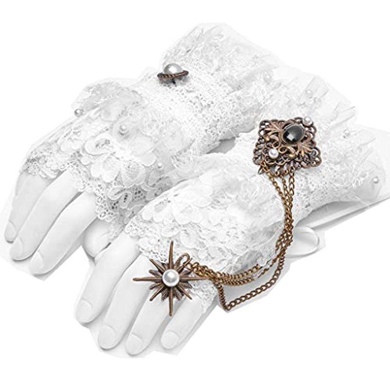 高級感特価ブランド のゴスロリワールドpunkrave ゴスロリ スチームパンククイーンレースヴィンテージグローブ 手袋 ホワイト スチームパンククイーンレースヴィンテージグローブ Ws 327w 財布 帽子 ファッション小物 フリートライフ 国際格安
