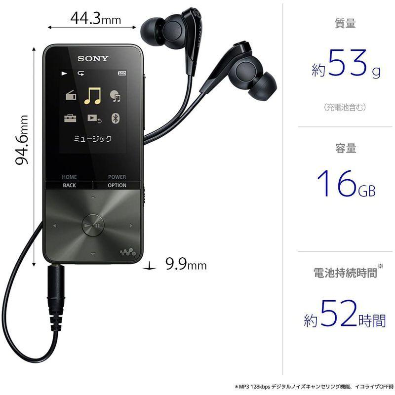 ソニー ウォークマン Sシリーズ 16GB NW-S315 : MP3プレーヤー Bluetooth対応 最大52時間連続再生 イヤホン付属 ウォークマン Sシリーズ 16GB NW S315 MP3プレーヤー Bluetooth対応 最大52時間連続再生 イヤホン付属
