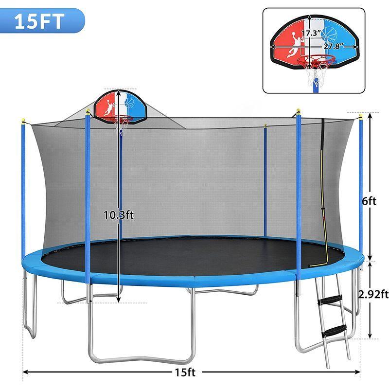 Merax トランポリン 15フィート 安全囲いネット付き ウィンドステークとはしご付き 子供用トランポリン 15フィート 安全囲いネット付き ウィンドステークとはしご付き 子供用トランポリン トランポリン Merax