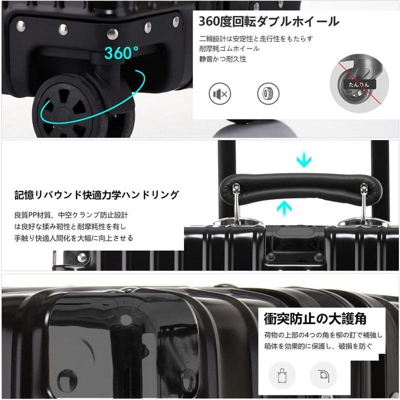 lanbao スーツケース オールアルミ合金 キャリーケース 機内持ち込み 大容量 アルミ合金ボディ TSAロック 静音ダブルキャスター 軽 TSAロック スーツケース オールアルミ合金 キャリーケース 機内持ち込み 大容量 アルミ合金ボディ 静音ダブルキャスター サイズ 5cm