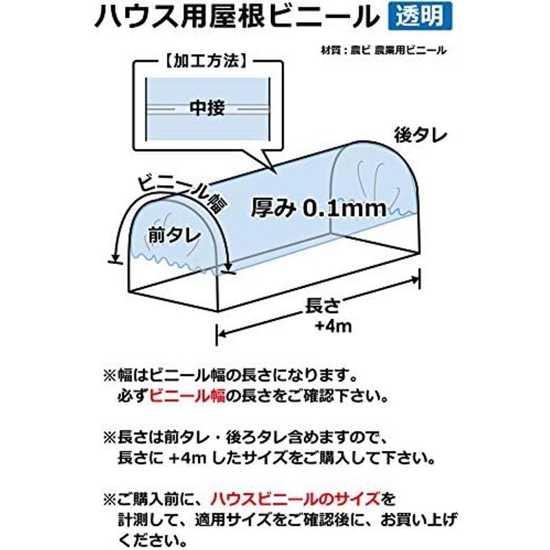DAIM　日本製屋根用ビニール　厚み0.1?　無滴透明　中接加工　幅460cm　(20m)