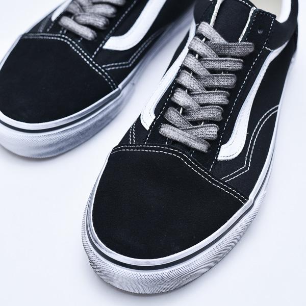 VANS バンズ  ヴァンズ スニーOG 限定カラー OLDSKOOLビンテージ加工カラーブラックホワイトソールSTRESSED BLACK ストレシードブラック黒｜fringe-cs｜08