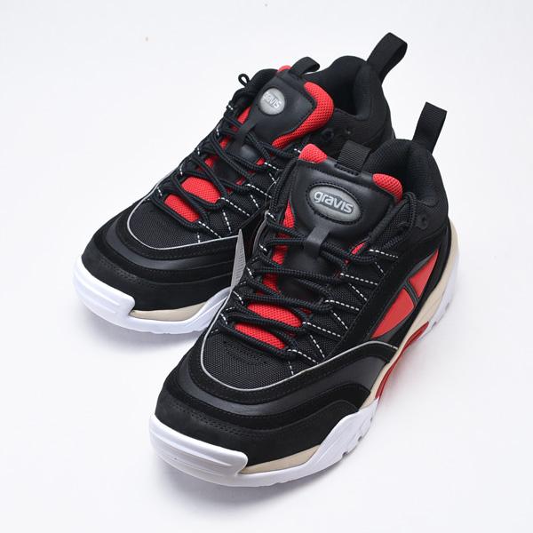 メンズ GRAVIS グラビス希少モデル厚底QUINNクイーン05080 BLACK/RED希少カラーブラックレッド｜fringe-cs｜02