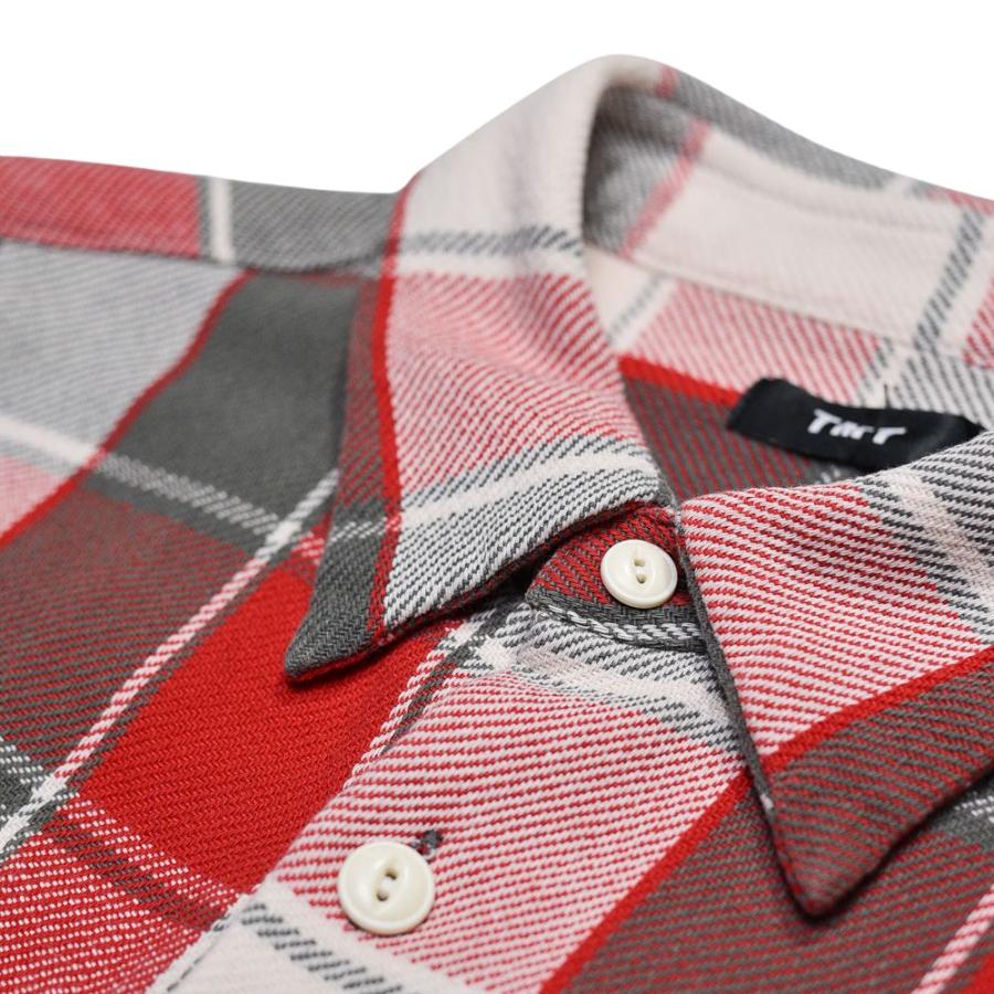 TMT即納 HEAVY TWILL PLAID SHIRTS ヘビーツイル チェックシャツ RED レッド系チェック｜fringe-cs｜08