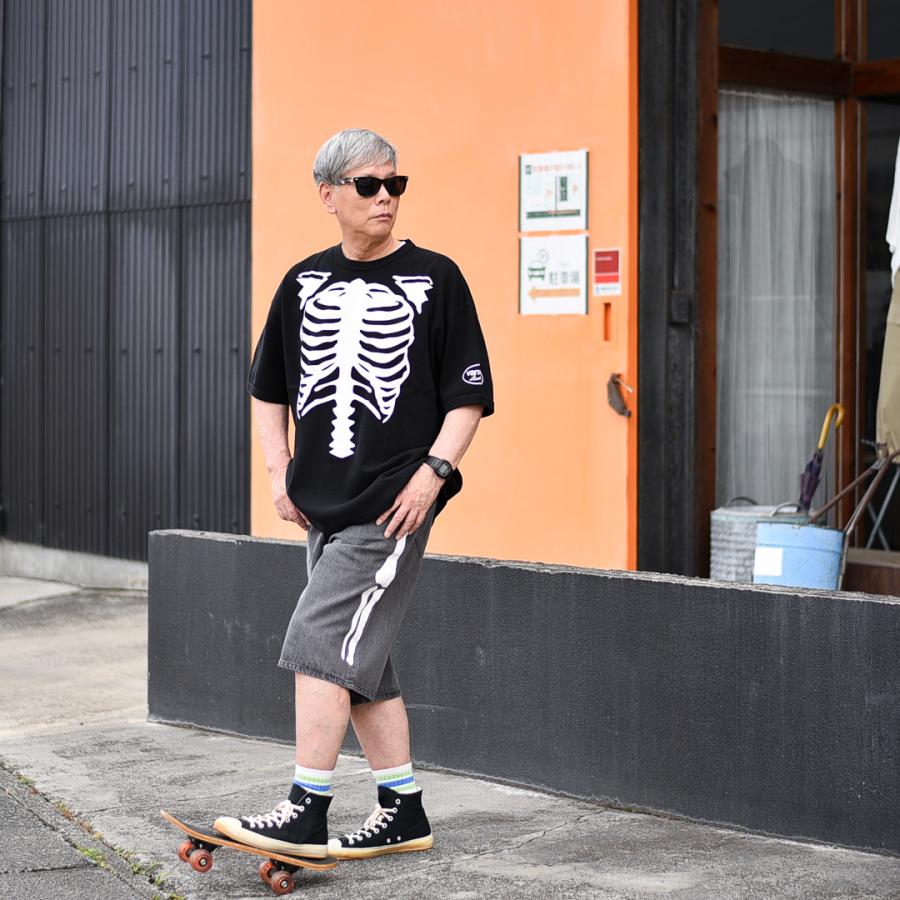 VANSON（バンソン） バンソン別注 SKELTON BONES DENIM SHORT ボーン
