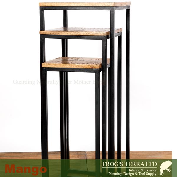 【法人・店舗宛配送限定】 RJマンゴー ネスティングハイテーブル M（口35cmxH90cm） 花台 什器 ディスプレイスタンド オフィス |  | 03