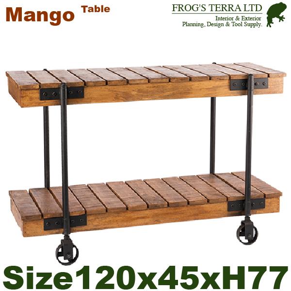 【法人宛限定商品】 RJマンゴー コンソールテーブル キャスター付（W120cmxD45cmxH77cm） 花台 什器 ディスプレイスタンド オフィス | 