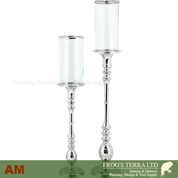 【法人宛限定商品】 AM メタルキャンドルホルダー H89 ニッケル（直径18cmxH89cm）（底穴なし）  鉢カバー ディスプレイ オフィス |  | 02