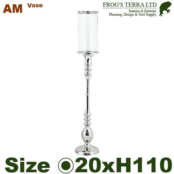 【法人宛限定商品】 AM メタルキャンドルホルダー H110 ニッケル（直径20cmxH110cm）（底穴なし）  鉢カバー ディスプレイ オフィス | 