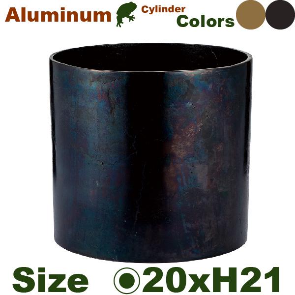 【法人宛限定商品】 AM シリンダー H21.5 アルミニウム花器（直径20cmxH21.5cm）（底穴なし）  鉢カバー ディスプレイ オフィス |  | 01