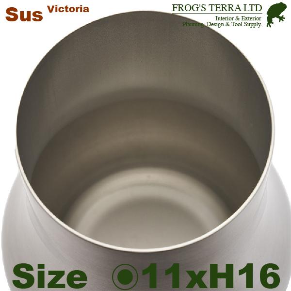 【法人宛限定商品】 ビクトリア M ステンレス花器（直径11.5cmxH16cm）（底穴なし）  鉢 ディスプレイ オフィス |  | 02