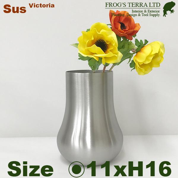 【法人宛限定商品】 ビクトリア M ステンレス花器（直径11.5cmxH16cm）（底穴なし）  鉢 ディスプレイ オフィス |  | 03