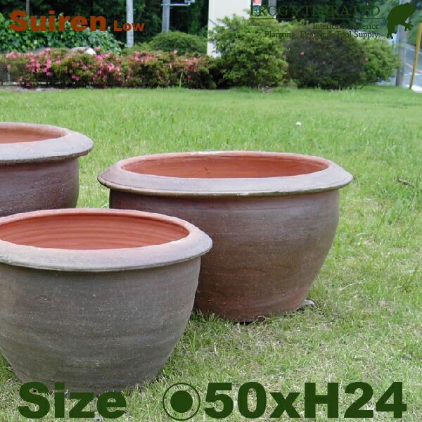 KI 真焼 睡蓮鉢 A-01M M TD-008M（直径50cm×H24cm）（水鉢/スイレン鉢/ビオトープ）（メダカ鉢/金魚鉢/水生植物/はす鉢） |  | 02