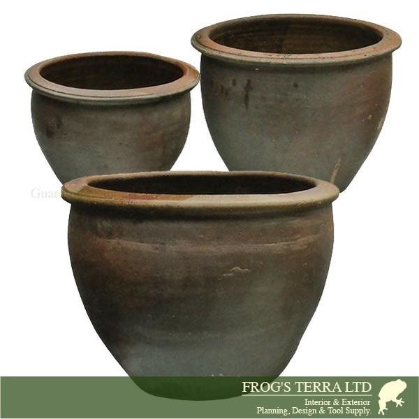 睡蓮深鉢 A 02s S Td 010s こげ茶 はす鉢 アジアン スイレン鉢 ビオトープ メダカ鉢 和風 水生植物 水鉢 直径41cm H32cm 金魚鉢 陶器 特価ブランド S