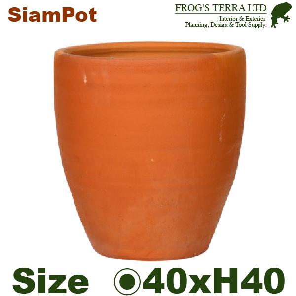 SIAM POT A03M（直径40cm×H40cm）（底穴あり ハンドメイド 土もの 陶器鉢 テラコッタ プランター 園芸 素焼 ポット） | 